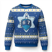 Funny Chanukah 67 Hanukkah Ugly Sweater Six Seven Meme Dreidel Star Of David - Wonder Print Shop