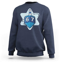 Funny Hanukkah 67 Sweatshirt Six Seven Meme Dreidel Star Of David - Wonder Print Shop