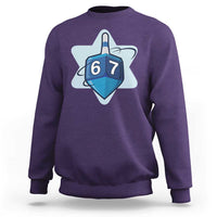 Funny Hanukkah 67 Sweatshirt Six Seven Meme Dreidel Star Of David - Wonder Print Shop