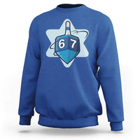 Funny Hanukkah 67 Sweatshirt Six Seven Meme Dreidel Star Of David - Wonder Print Shop