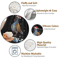 Funny F Caw F Quail Christmas Throw Blanket Cartoon Quail Bird Santa Hat Poultry Humor - Wonder Print Shop