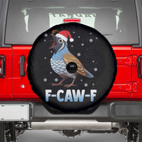 Funny F Caw F Quail Christmas Spare Tire Cover Cartoon Quail Bird Santa Hat Poultry Humor - Wonder Print Shop