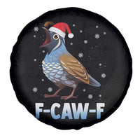 Funny F Caw F Quail Christmas Spare Tire Cover Cartoon Quail Bird Santa Hat Poultry Humor - Wonder Print Shop