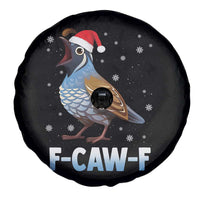Funny F Caw F Quail Christmas Spare Tire Cover Cartoon Quail Bird Santa Hat Poultry Humor - Wonder Print Shop