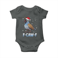 Funny F Caw F Quail Christmas Baby Onesie Cartoon Quail Bird Santa Hat Poultry Humor - Wonder Print Shop