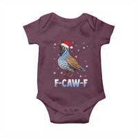 Funny F Caw F Quail Christmas Baby Onesie Cartoon Quail Bird Santa Hat Poultry Humor - Wonder Print Shop