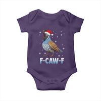 Funny F Caw F Quail Christmas Baby Onesie Cartoon Quail Bird Santa Hat Poultry Humor - Wonder Print Shop