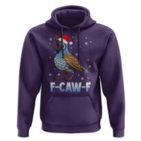 Funny F Caw F Quail Christmas Hoodie Cartoon Quail Bird Santa Hat Poultry Humor - Wonder Print Shop