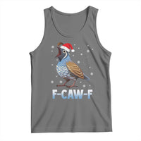 Funny F Caw F Quail Christmas Tank Top Cartoon Quail Bird Santa Hat Poultry Humor - Wonder Print Shop