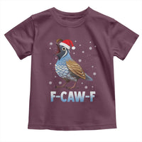 Funny F Caw F Quail Christmas Toddler T Shirt Cartoon Quail Bird Santa Hat Poultry Humor - Wonder Print Shop