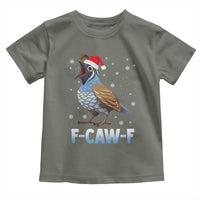 Funny F Caw F Quail Christmas Toddler T Shirt Cartoon Quail Bird Santa Hat Poultry Humor - Wonder Print Shop
