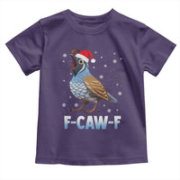 Funny F Caw F Quail Christmas Toddler T Shirt Cartoon Quail Bird Santa Hat Poultry Humor - Wonder Print Shop