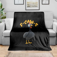 Funny F Caw F Guinea Fowl Throw Blanket Cartoon Guinea Bird Poultry Humor - Wonder Print Shop