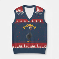Funny F Caw F Guinea Fowl V-Neck Knit Sweater Vest Cartoon Guinea Bird Poultry Humor - Wonder Print Shop