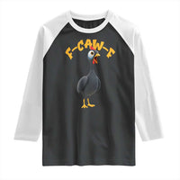 Funny F Caw F Guinea Fowl Raglan Shirt Cartoon Guinea Bird Poultry Humor - Wonder Print Shop