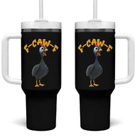 Funny F Caw F Guinea Fowl Tumbler With Handle Cartoon Guinea Bird Poultry Humor - Wonder Print Shop