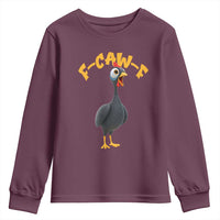 Funny F Caw F Guinea Fowl Youth Sweatshirt Cartoon Guinea Bird Poultry Humor - Wonder Print Shop