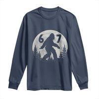Funny Bigfoot 67 Night Stroll Moon Sasquatch Long Sleeve Shirt - Wonder Print Shop