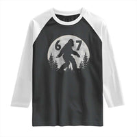 Funny Bigfoot 67 Night Stroll Moon Sasquatch Raglan Shirt - Wonder Print Shop