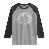 Funny Bigfoot 67 Night Stroll Moon Sasquatch Raglan Shirt - Wonder Print Shop