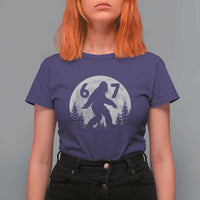 Funny Bigfoot 67 Night Stroll Moon Sasquatch T Shirt For Women - Wonder Print Shop