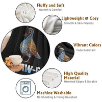 Funny F Caw F Quail Throw Blanket Cartoon Quail Bird Poultry Humor - Wonder Print Shop