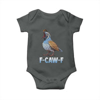 Funny F Caw F Quail Baby Onesie Cartoon Quail Bird Poultry Humor - Wonder Print Shop
