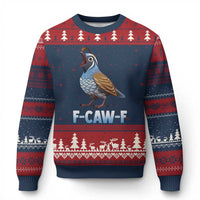 Funny F Caw F Quail Ugly Christmas Sweater Cartoon Quail Bird Poultry Humor - Wonder Print Shop