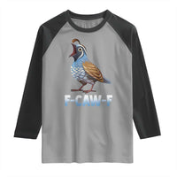 Funny F Caw F Quail Raglan Shirt Cartoon Quail Bird Poultry Humor - Wonder Print Shop
