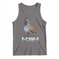Funny F Caw F Quail Tank Top Cartoon Quail Bird Poultry Humor - Wonder Print Shop