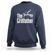 Funny BBQ Grilling Sweatshirt The Grillfather Vintage Father's Day