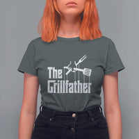 Funny BBQ Grilling T Shirt For Women The Grillfather Vintage Father's Day