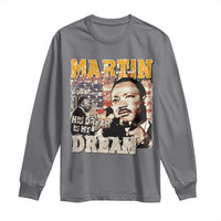 MLK Day His Dream Is My Dream Long Sleeve Shirt Martin Luther King Vintage American Flag Black History Month