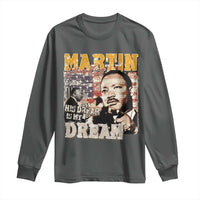 MLK Day His Dream Is My Dream Long Sleeve Shirt Martin Luther King Vintage American Flag Black History Month