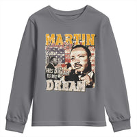 MLK Day His Dream Is My Dream Youth Sweatshirt Martin Luther King Vintage American Flag Black History Month