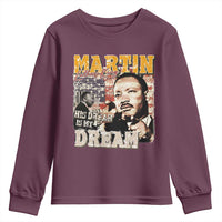 MLK Day His Dream Is My Dream Youth Sweatshirt Martin Luther King Vintage American Flag Black History Month