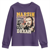 MLK Day His Dream Is My Dream Youth Sweatshirt Martin Luther King Vintage American Flag Black History Month