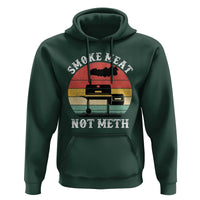 Funny Smoke Meat Not Meth Hoodie Retro Vintage Grilling BBQ