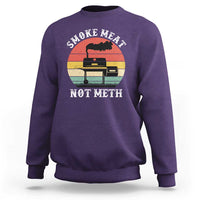 Funny Smoke Meat Not Meth Sweatshirt Retro Vintage Grilling BBQ