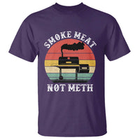 Funny Smoke Meat Not Meth T Shirt Retro Vintage Grilling BBQ - Wonder Print Shop