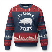 Funny BBQ Grilling I'd Smoke That Ugly Christmas Sweater Barbecue Grill Father's Day - Wonder Print Shop