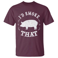 Funny BBQ Grilling I'd Smoke That T Shirt Barbecue Grill Father's Day - Wonder Print Shop