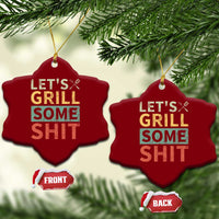 Funny BBQ Grilling Let's Grill Some Shit Ceramic Ornament Retro Vintage Barbecue Father's Day - Wonder Print Shop