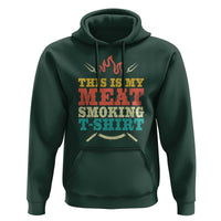 Funny Grilling BBQ Hoodie This Is My Meat Smoking Shirt Retro Fork Father's Day