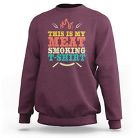 Funny Grilling BBQ Sweatshirt This Is My Meat Smoking Shirt Retro Fork Father's Day