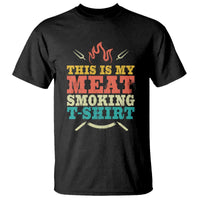 Funny Grilling BBQ T Shirt This Is My Meat Smoking Shirt Retro Fork Father's Day - Wonder Print Shop