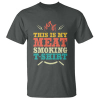Funny Grilling BBQ T Shirt This Is My Meat Smoking Shirt Retro Fork Father's Day - Wonder Print Shop