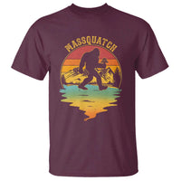 Funny Bigfoot Massquatch T Shirt Retro Workout Gym Weightlifter Sasquatch