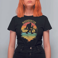 Funny Bigfoot Massquatch T Shirt For Women Retro Workout Gym Weightlifter Sasquatch