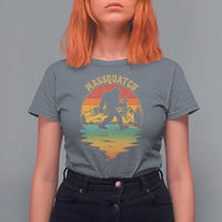 Funny Bigfoot Massquatch T Shirt For Women Retro Workout Gym Weightlifter Sasquatch